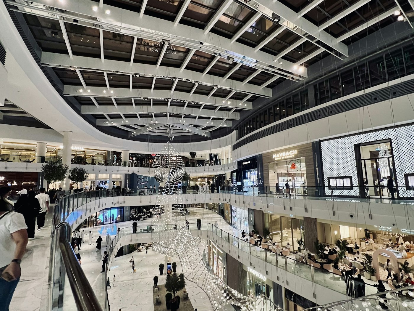 Shoppers inside a luxury Dubai mall