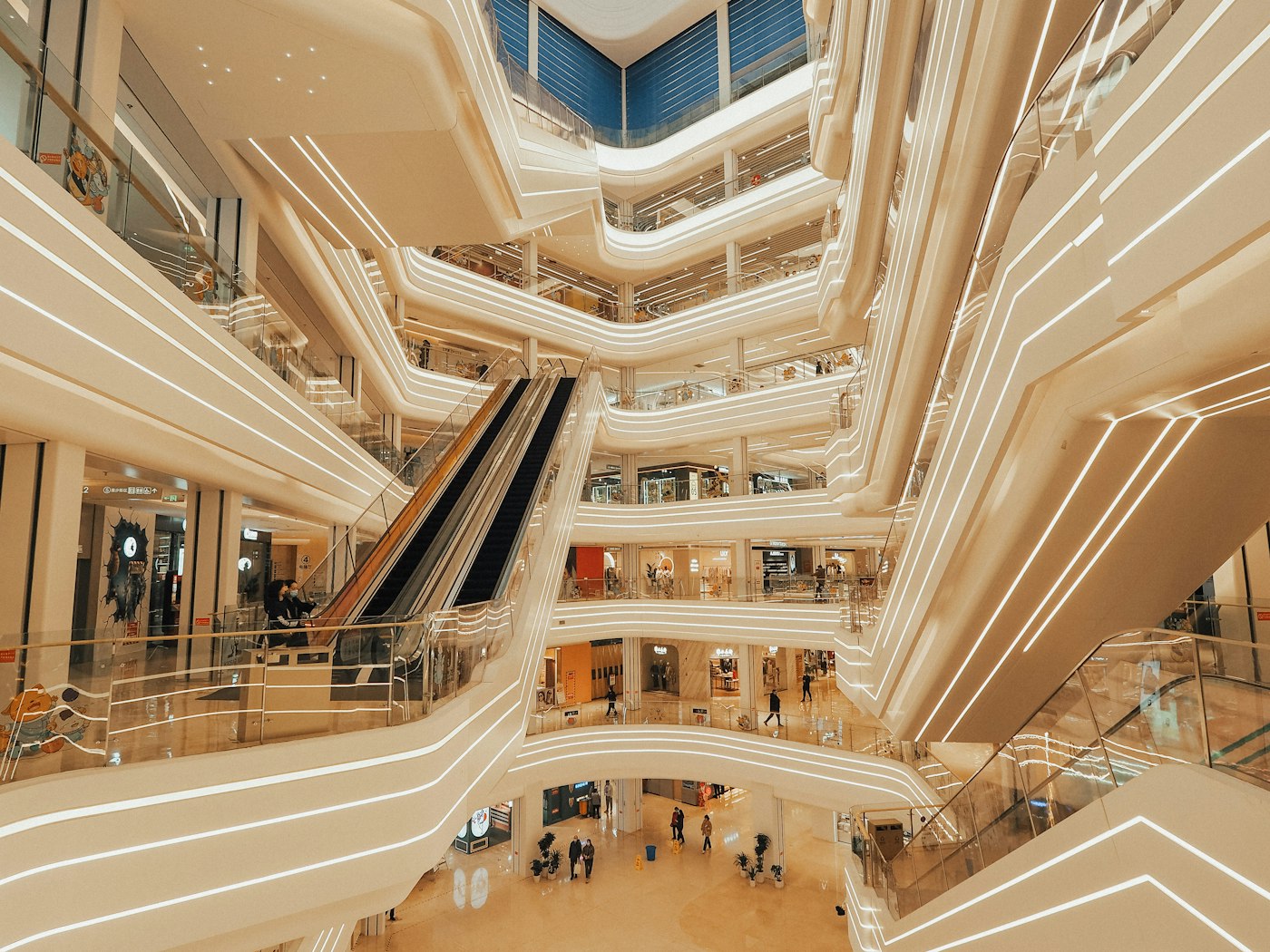 People walking the corridors of a Dubai shopping mall
