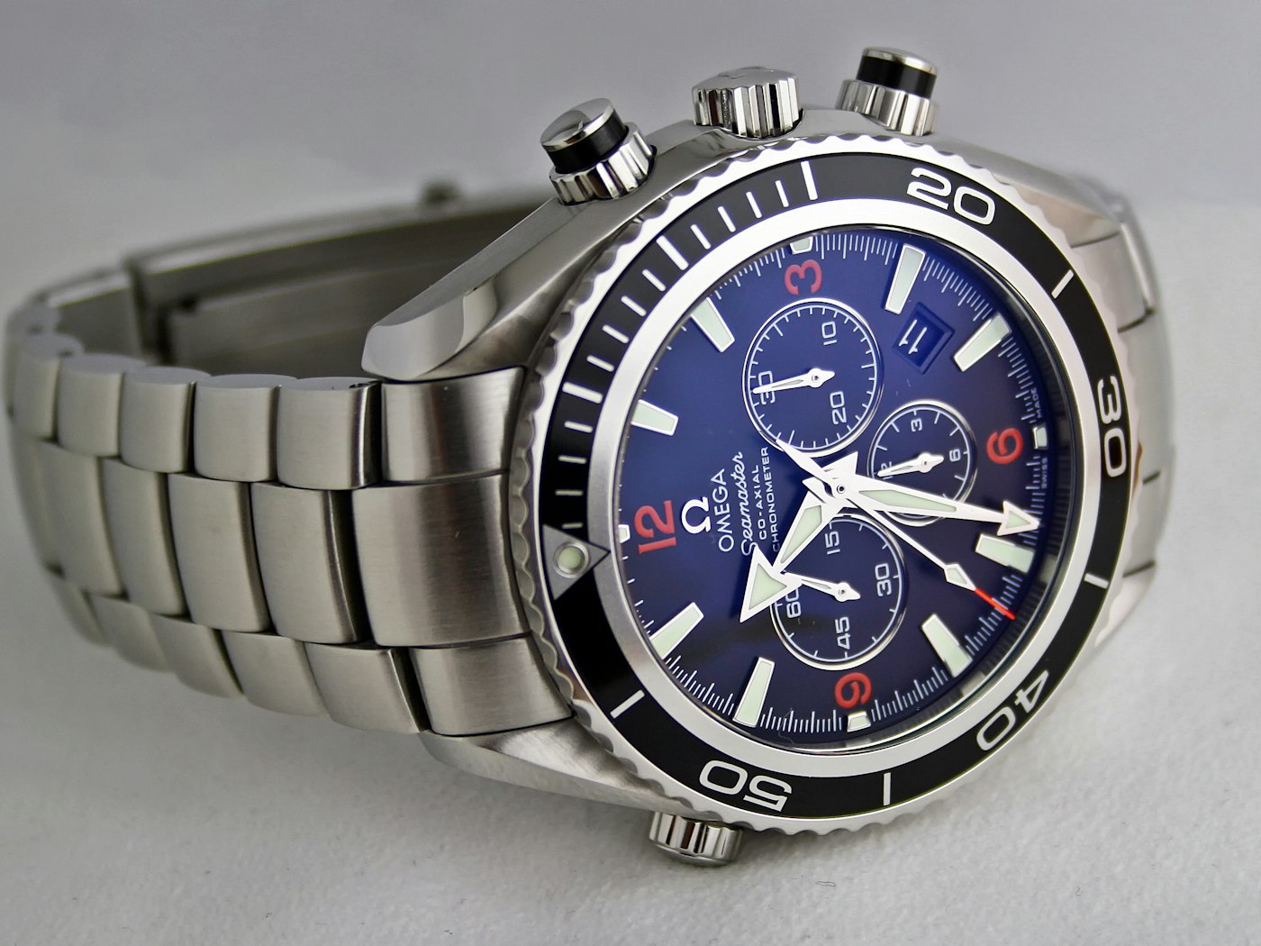Luxury watches on a jewellery shop counter